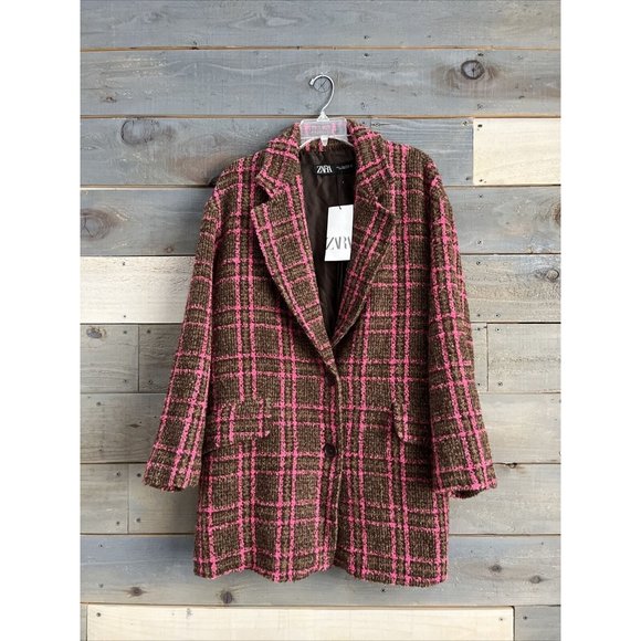 NWT Zara Women Plaid Coat Jacket Blazer - Picture 5 of 12